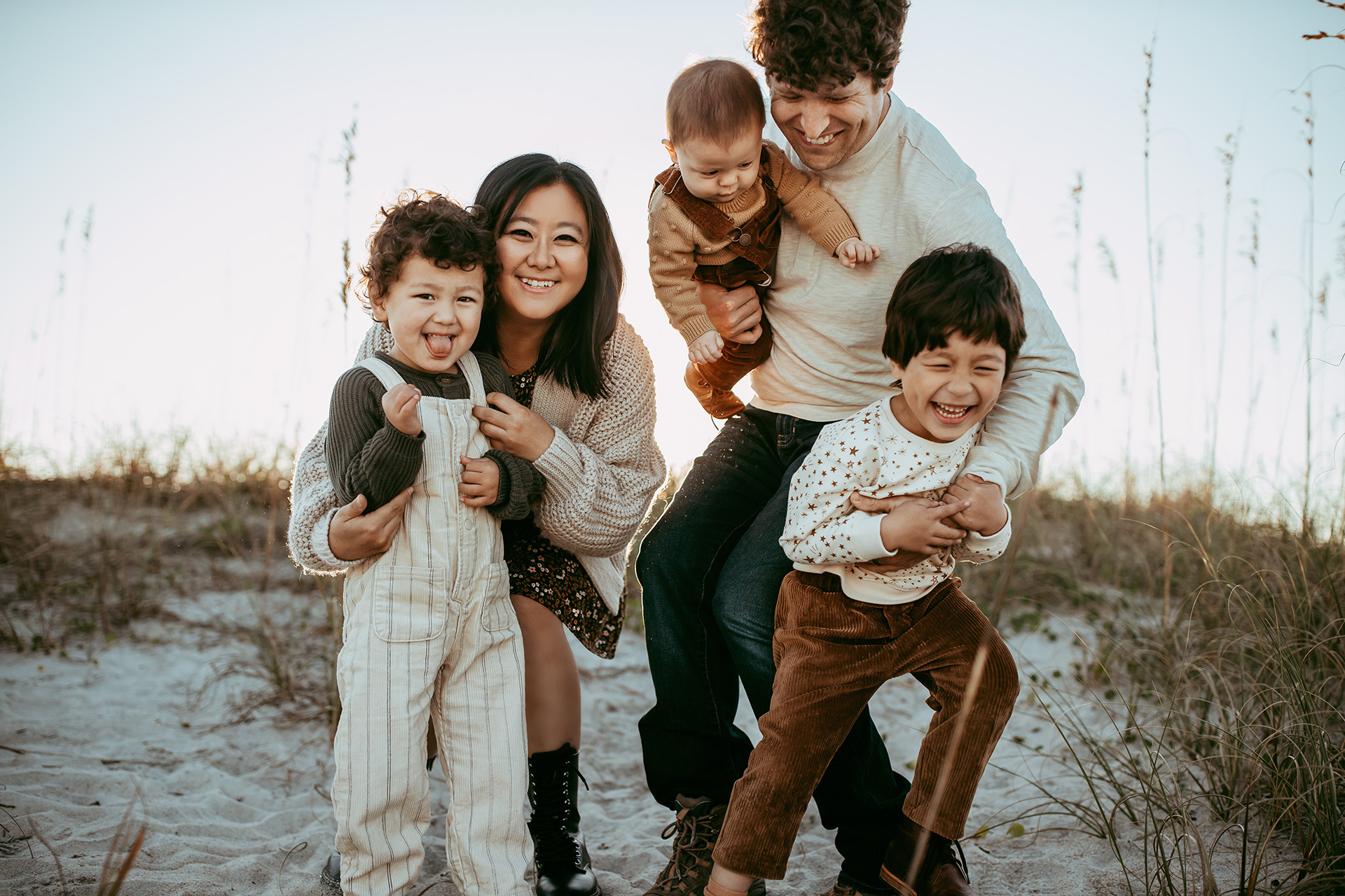 family photo at Wilmington beach