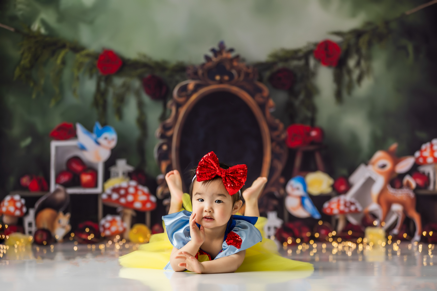 Showing 11 of 9 media items ATTACHMENT DETAILS snowwhite-baby-girl-birthday-photoshoot-in-high-point-NC-photography-studio