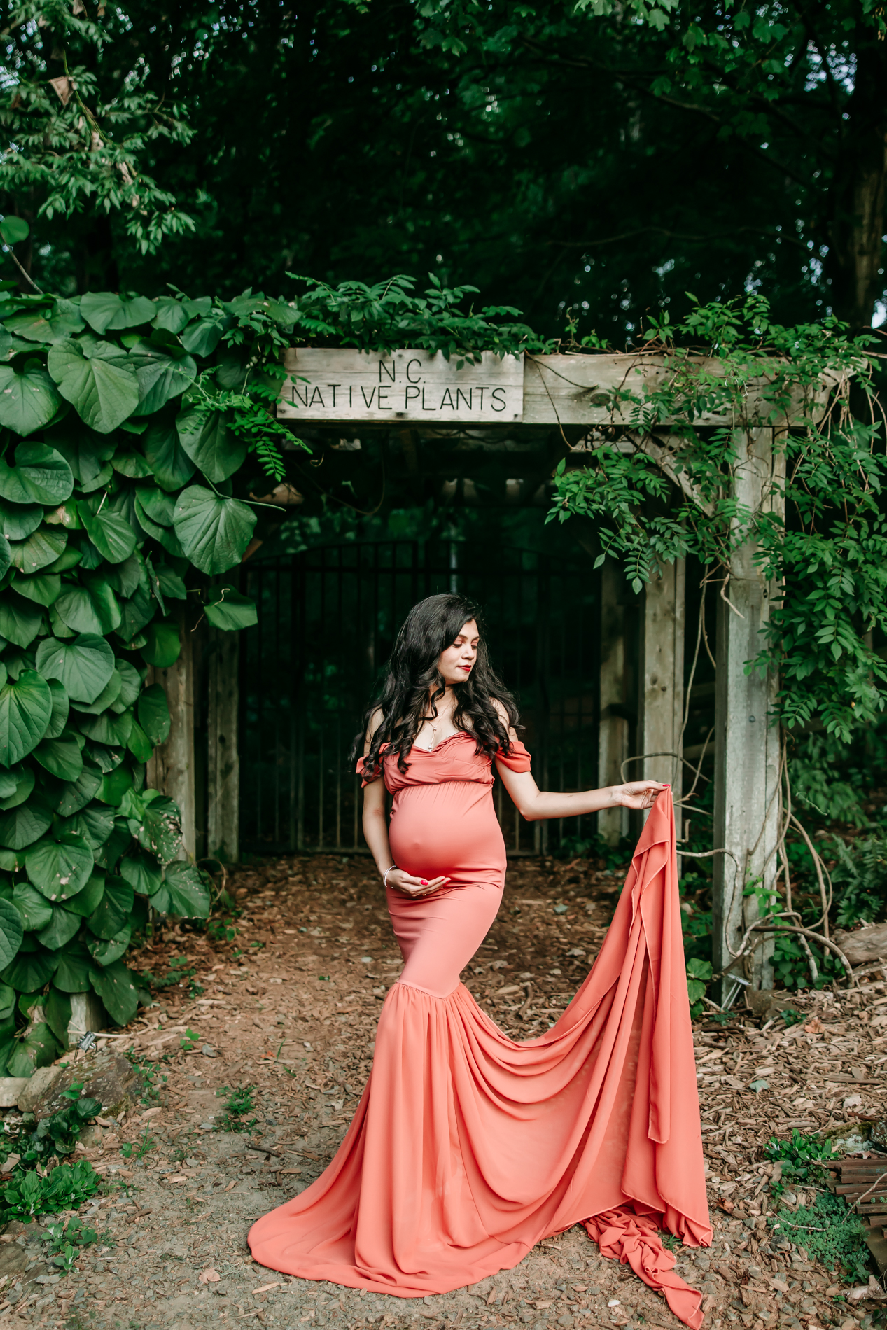 maternity-mother-in-elegant-gowns-during-maternity-photo-shoot-tanglewood-park-winston-salem